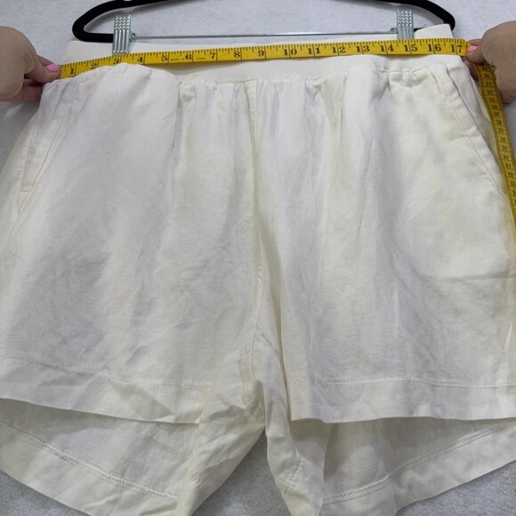 Faherty Shorts Womens Large Linen Blend Elastic Waist Pockets Lightweight Summe - Picture 5 of 12